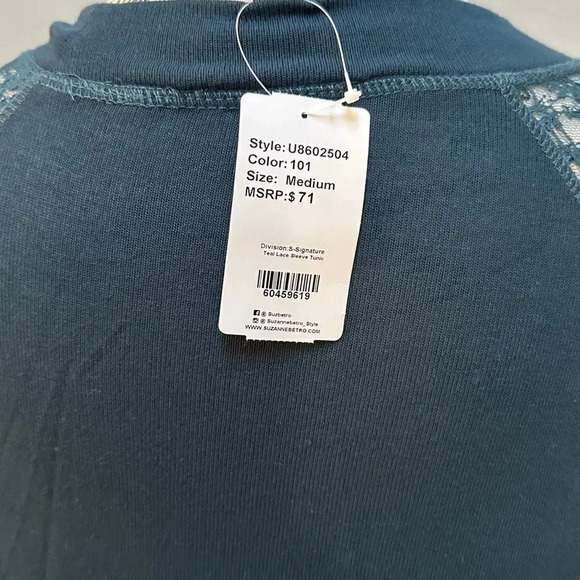 Suzanne Betro Green Lace Retro Blouse. NWT size medium - Picture 4 of 5